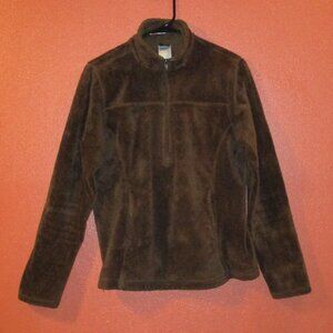 Patagonia Sweatshirt Woman Medium Brown Zip Front Long Sleeve Fleece Sweatshirt
